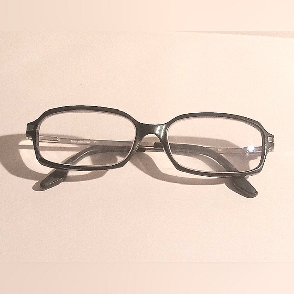 Mercedes Benz Titanium MB02502 Unisex Dark Green Rectangle Eyeglass Frames - Picture 4 of 10